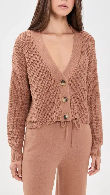 Eberjey Recy Sweater Cropped Cardigan Hazelnut | Thumbnail 2 Eberjey Recy Sweater Cropped Cardigan Hazelnut | Thumbnail 2