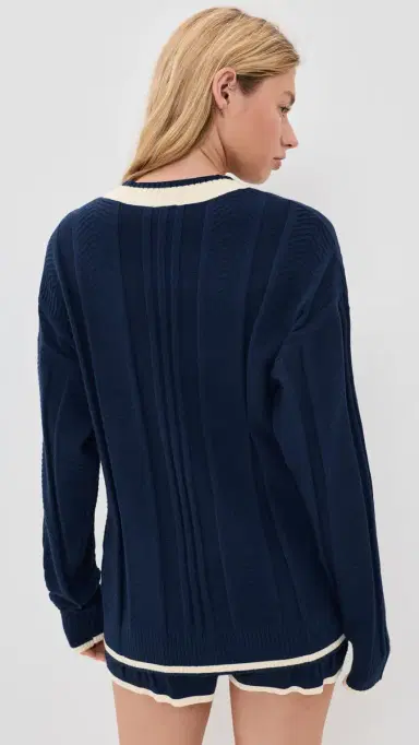 Adidas Cable Knit Cardigan Night Indigo | Thumbnail 3 Adidas Cable Knit Cardigan Night Indigo | Thumbnail 3