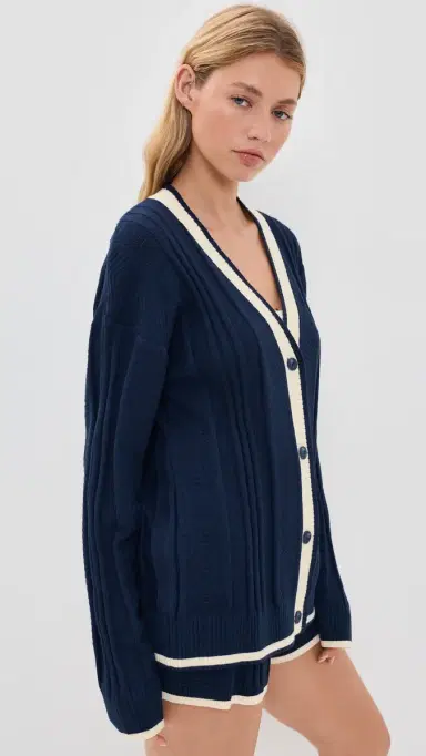 Adidas Cable Knit Cardigan Night Indigo | Thumbnail 4 Adidas Cable Knit Cardigan Night Indigo | Thumbnail 4