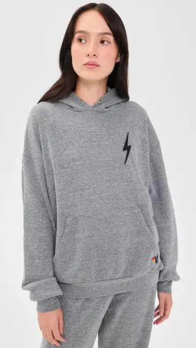 Aviator Nation Bolt titch Pullover Hoodie Heather Grey | Thumbnail 2 Aviator Nation Bolt titch Pullover Hoodie Heather Grey | Thumbnail 2