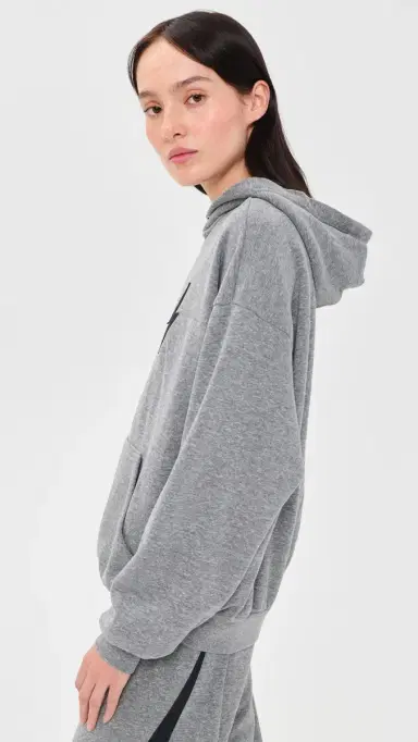 Aviator Nation Bolt titch Pullover Hoodie Heather Grey | Thumbnail 4 Aviator Nation Bolt titch Pullover Hoodie Heather Grey | Thumbnail 4