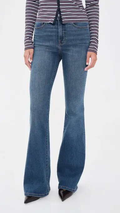 Good American Good Legs Flare Jeans Blue4 | Thumbnail 2 Good American Good Legs Flare Jeans Blue4 | Thumbnail 2