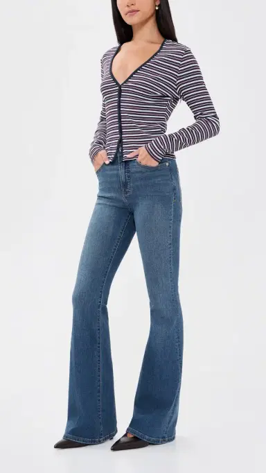 Good American Good Legs Flare Jeans Blue4 | Thumbnail 5 Good American Good Legs Flare Jeans Blue4 | Thumbnail 5