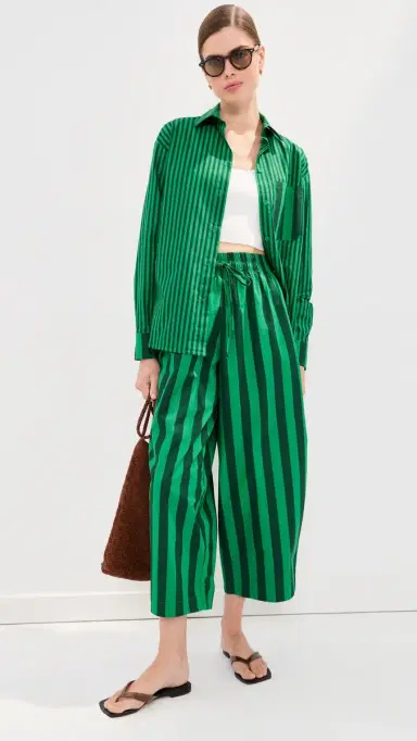 LE BOP Winnie Button Down Green/Dark Green tripe | Thumbnail 5 LE BOP Winnie Button Down Green/Dark Green tripe | Thumbnail 5