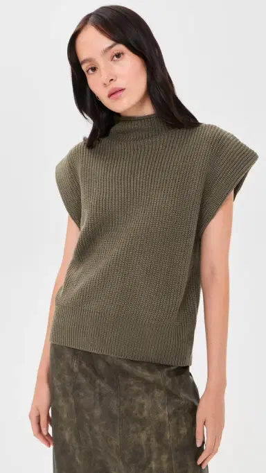 En Saison Devon Sweater Vest Olive | Thumbnail 2 En Saison Devon Sweater Vest Olive | Thumbnail 2