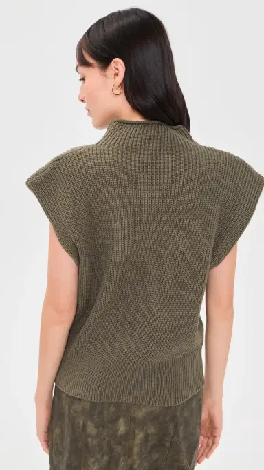 En Saison Devon Sweater Vest Olive | Thumbnail 3 En Saison Devon Sweater Vest Olive | Thumbnail 3