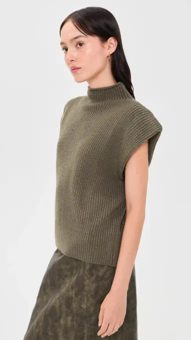En Saison Devon Sweater Vest Olive | Thumbnail 4 En Saison Devon Sweater Vest Olive | Thumbnail 4