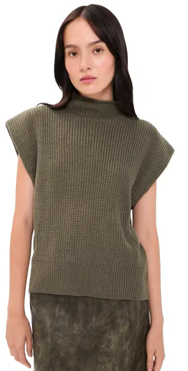 En Saison Devon Sweater Vest Olive | Thumbnail 1 En Saison Devon Sweater Vest Olive | Thumbnail 1