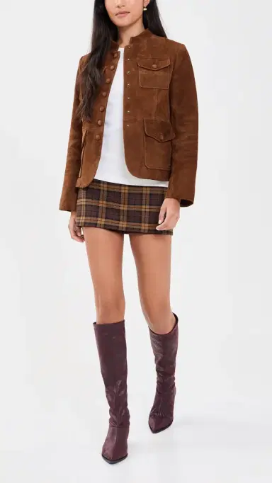 ALICE + OLIVIA Mace Mini Skort DARK CHOCOLATE/CAMEL | Thumbnail 5 ALICE + OLIVIA Mace Mini Skort DARK CHOCOLATE/CAMEL | Thumbnail 5