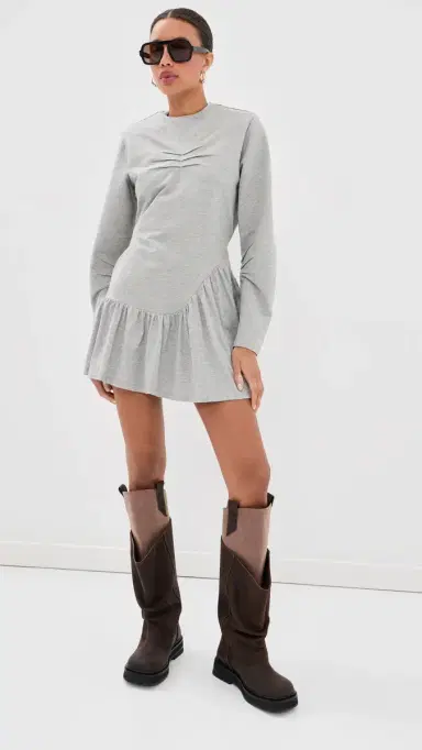 The Attico Jersey Mini dress Melange Grey | Thumbnail 2 The Attico Jersey Mini dress Melange Grey | Thumbnail 2