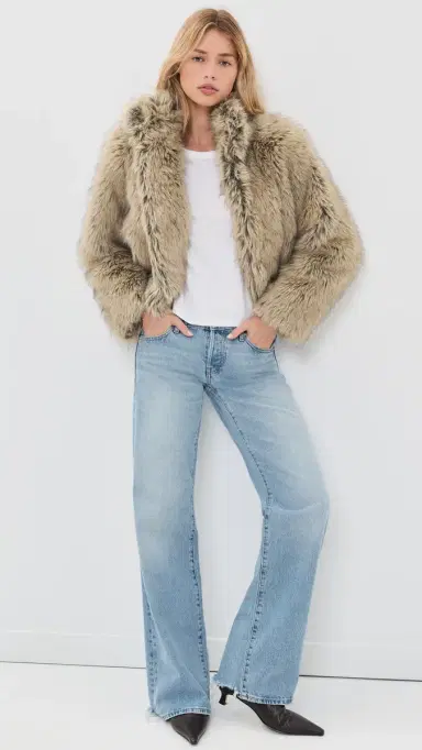Velvet Noelle Faux Fur Jacket Taupe | Thumbnail 2 Velvet Noelle Faux Fur Jacket Taupe | Thumbnail 2