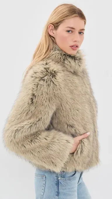 Velvet Noelle Faux Fur Jacket Taupe | Thumbnail 5 Velvet Noelle Faux Fur Jacket Taupe | Thumbnail 5