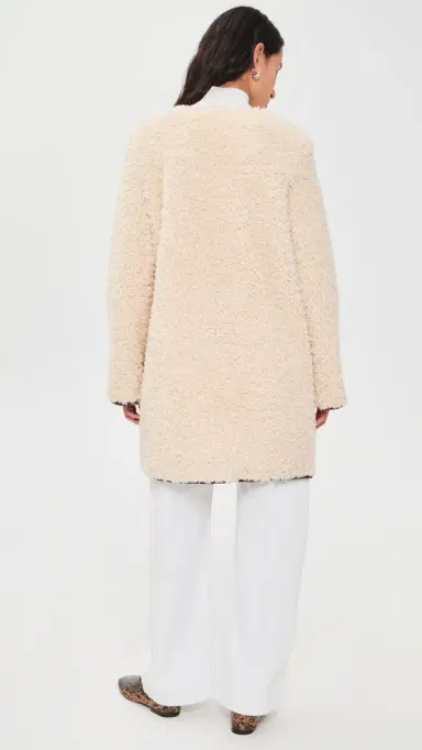 ALICE + OLIVIA Alma Long Faux Suede Teddy Coat Chino/Dark Chocolate | Thumbnail 3 ALICE + OLIVIA Alma Long Faux Suede Teddy Coat Chino/Dark Chocolate | Thumbnail 3