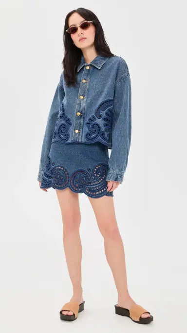 Ulla Johnson The Bobbi Denim Eyelet Jacket | Thumbnail 5 Ulla Johnson The Bobbi Denim Eyelet Jacket | Thumbnail 5
