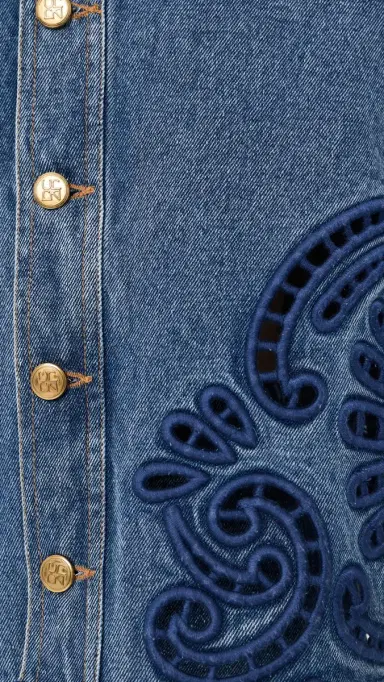 Ulla Johnson The Bobbi Denim Eyelet Jacket | Thumbnail 6 Ulla Johnson The Bobbi Denim Eyelet Jacket | Thumbnail 6