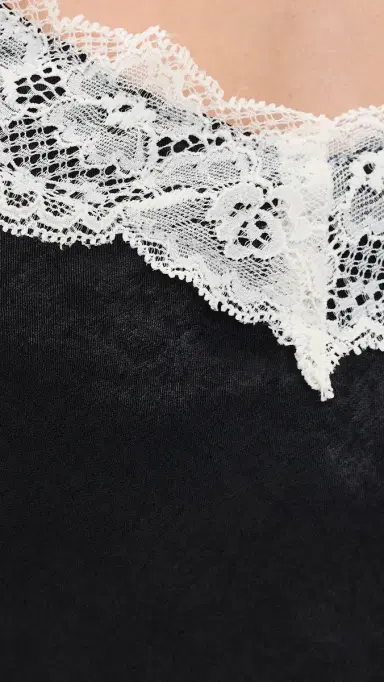 Another Girl Lace Trim atin Maxi lip Dress Black | Thumbnail 6 Another Girl Lace Trim atin Maxi lip Dress Black | Thumbnail 6