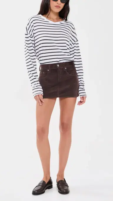 DAZE Fever Micro Mini Corduroy Skirt Chocolate | Thumbnail 5 DAZE Fever Micro Mini Corduroy Skirt Chocolate | Thumbnail 5