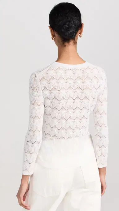 Vince Fine Lace 3/4 Sleeve Crew Neck Top | Thumbnail 3 Vince Fine Lace 3/4 Sleeve Crew Neck Top | Thumbnail 3