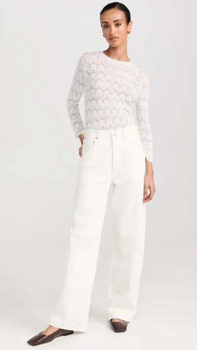 Vince Fine Lace 3/4 Sleeve Crew Neck Top | Thumbnail 5 Vince Fine Lace 3/4 Sleeve Crew Neck Top | Thumbnail 5