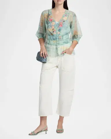 Johnny Was Mazzy Enrika Embroidered Blouse | Thumbnail 2 Johnny Was Mazzy Enrika Embroidered Blouse | Thumbnail 2