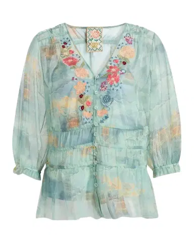 Johnny Was Mazzy Enrika Embroidered Blouse | Thumbnail 1 Johnny Was Mazzy Enrika Embroidered Blouse | Thumbnail 1