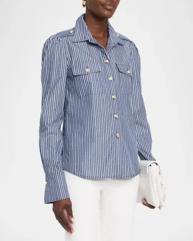 Generation Love Allure Striped Poplin Shirt | Thumbnail 4 Generation Love Allure Striped Poplin Shirt | Thumbnail 4
