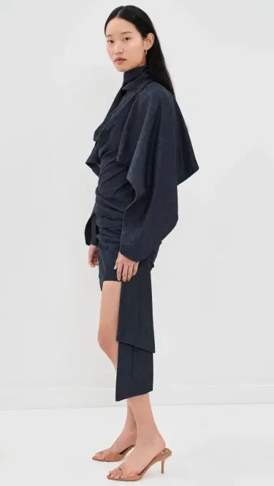 Zimmermann Valiant Draped Denim Mini Dress Night Sky | Thumbnail 4 Zimmermann Valiant Draped Denim Mini Dress Night Sky | Thumbnail 4