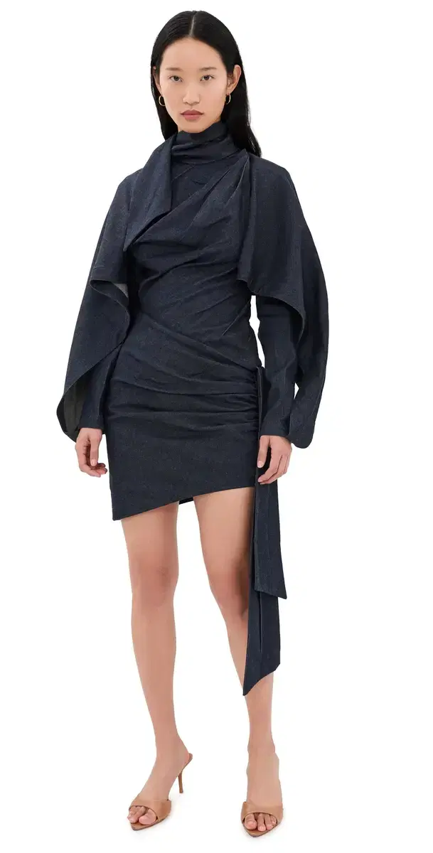 Valiant Draped Denim Mini Dress Night Sky Valiant Draped Denim Mini Dress Night Sky
