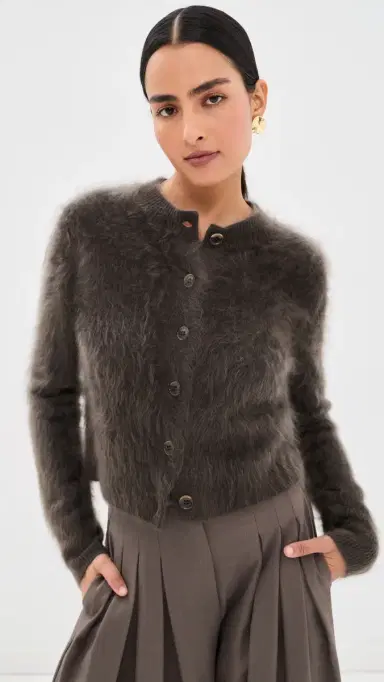LISA YANG Azalea Cashmere Cardigan Dark Fern Brushed | Thumbnail 2 LISA YANG Azalea Cashmere Cardigan Dark Fern Brushed | Thumbnail 2