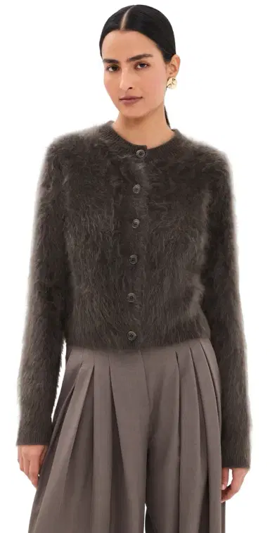 LISA YANG Azalea Cashmere Cardigan Dark Fern Brushed | Thumbnail 1 LISA YANG Azalea Cashmere Cardigan Dark Fern Brushed | Thumbnail 1