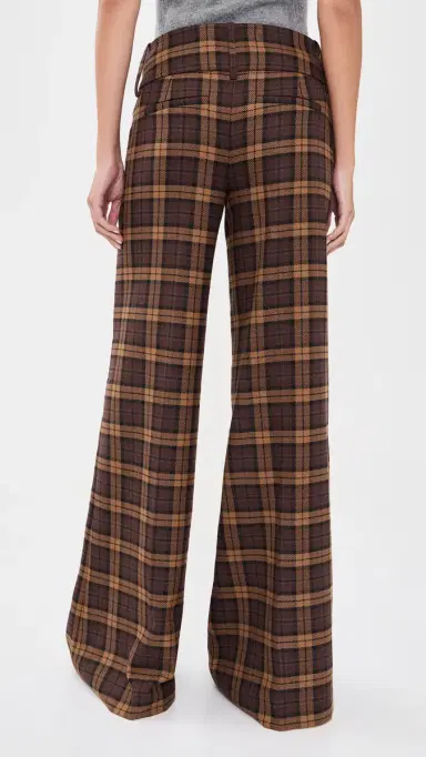 ALICE + OLIVIA Olivia Wide Leg Flare Pants DARK CHOCOLATE/CAMEL | Thumbnail 3 ALICE + OLIVIA Olivia Wide Leg Flare Pants DARK CHOCOLATE/CAMEL | Thumbnail 3