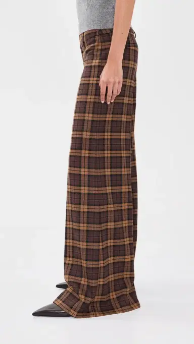 ALICE + OLIVIA Olivia Wide Leg Flare Pants DARK CHOCOLATE/CAMEL | Thumbnail 4 ALICE + OLIVIA Olivia Wide Leg Flare Pants DARK CHOCOLATE/CAMEL | Thumbnail 4