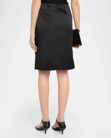 TOTEME Duchess Satin Sheath Knee-Length Skirt | Thumbnail 3 TOTEME Duchess Satin Sheath Knee-Length Skirt | Thumbnail 3