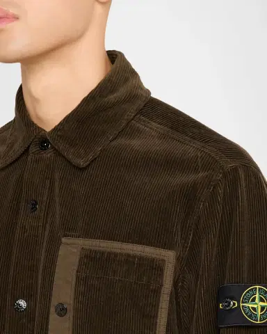 Stone Island Men's Corduroy Layered Pocket Button-Down Shirt | Thumbnail 5 Stone Island Men's Corduroy Layered Pocket Button-Down Shirt | Thumbnail 5
