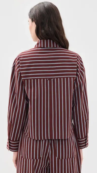 Apiece Apart Cropped Isolde Button Down Shirt pice Multi tripe | Thumbnail 3 Apiece Apart Cropped Isolde Button Down Shirt pice Multi tripe | Thumbnail 3