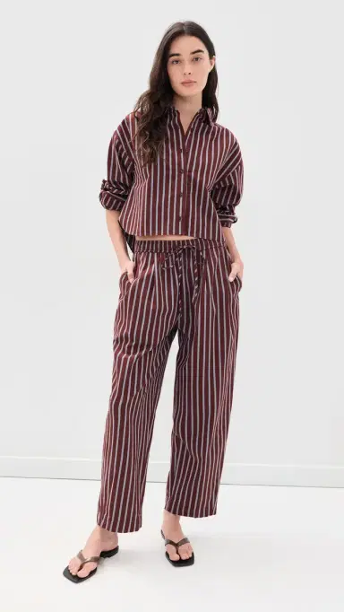 Apiece Apart Cropped Isolde Button Down Shirt pice Multi tripe | Thumbnail 5 Apiece Apart Cropped Isolde Button Down Shirt pice Multi tripe | Thumbnail 5