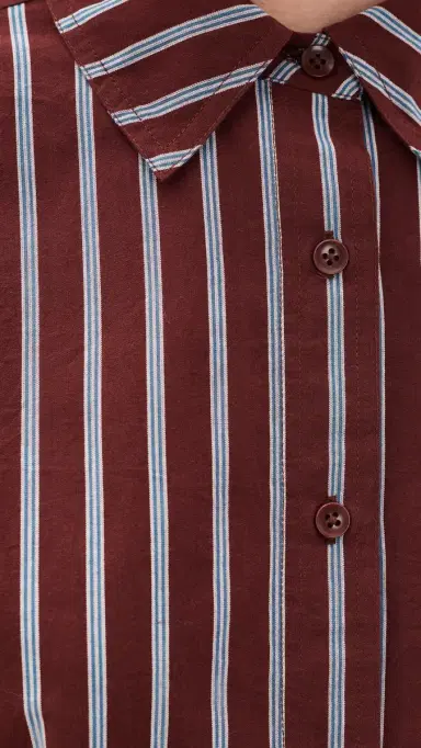 Apiece Apart Cropped Isolde Button Down Shirt pice Multi tripe | Thumbnail 6 Apiece Apart Cropped Isolde Button Down Shirt pice Multi tripe | Thumbnail 6