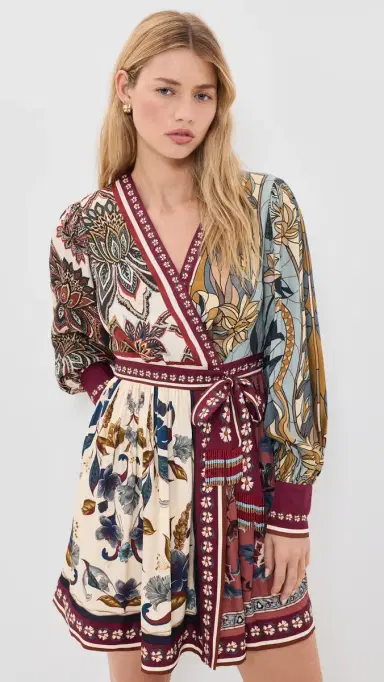 FARM Rio Mixed carves Mini Dress tained Glass Beauty oft Blue | Thumbnail 2 FARM Rio Mixed carves Mini Dress tained Glass Beauty oft Blue | Thumbnail 2