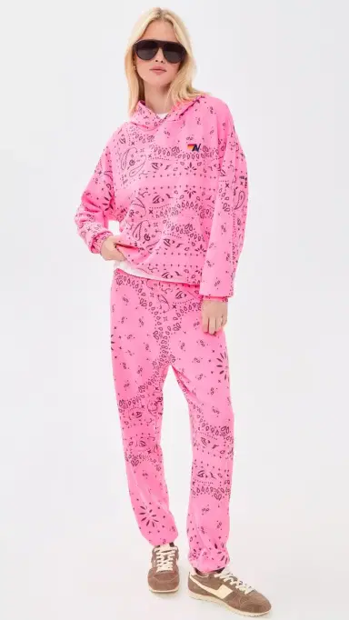 Aviator Nation Bandana Women's weatpants Neon Pink | Thumbnail 5 Aviator Nation Bandana Women's weatpants Neon Pink | Thumbnail 5