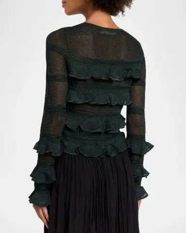 Zimmermann Valiant Lace Ruffle-Tiered Top | Thumbnail 3 Zimmermann Valiant Lace Ruffle-Tiered Top | Thumbnail 3