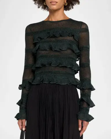 Zimmermann Valiant Lace Ruffle-Tiered Top | Thumbnail 4 Zimmermann Valiant Lace Ruffle-Tiered Top | Thumbnail 4