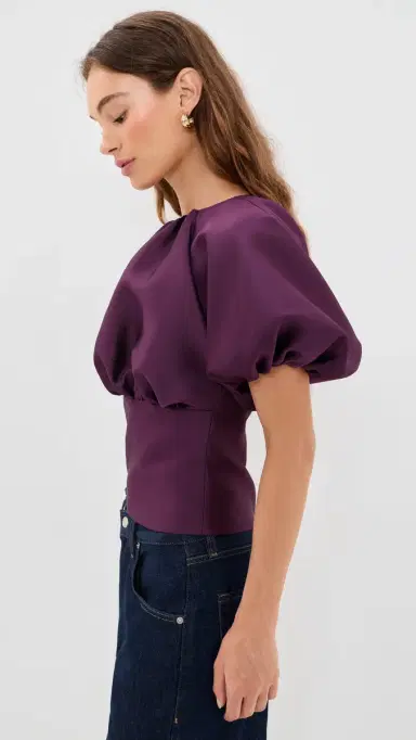 Self Portrait Taffeta Top Purple | Thumbnail 4 Self Portrait Taffeta Top Purple | Thumbnail 4
