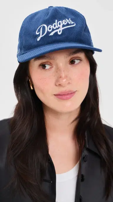 Sporty & Rich Dodgers Corduroy Hat Team Blue White One Size | Thumbnail 3 Sporty & Rich Dodgers Corduroy Hat Team Blue White One Size | Thumbnail 3