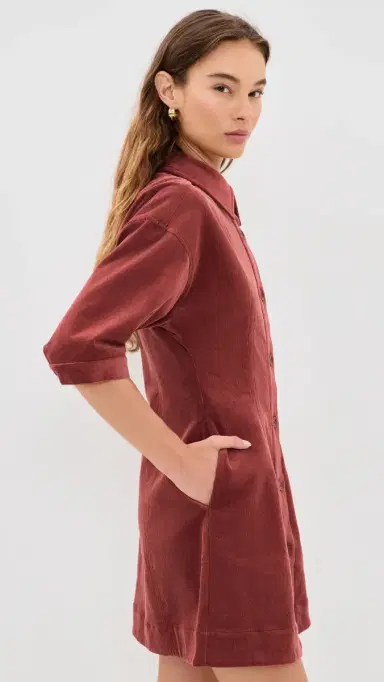 Apiece Apart Luz Mini Dress Cinnamon | Thumbnail 4 Apiece Apart Luz Mini Dress Cinnamon | Thumbnail 4