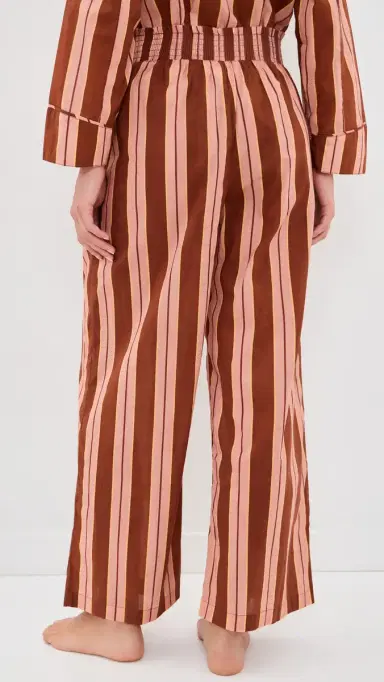 The Great. The Smocked Sleep Pants Ganache Stripe | Thumbnail 3 The Great. The Smocked Sleep Pants Ganache Stripe | Thumbnail 3