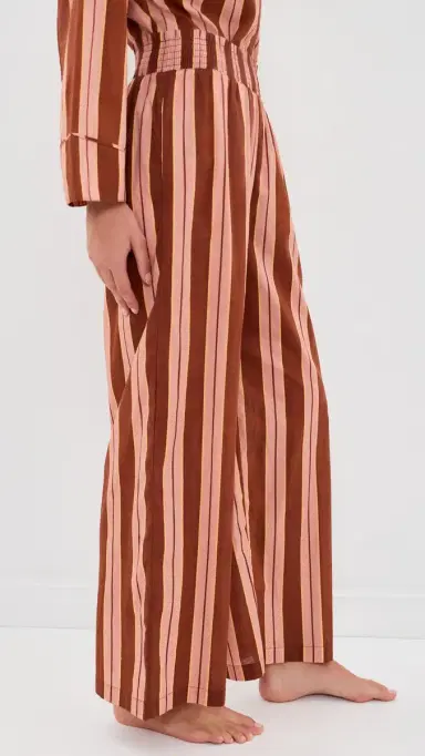 The Great. The Smocked Sleep Pants Ganache Stripe | Thumbnail 4 The Great. The Smocked Sleep Pants Ganache Stripe | Thumbnail 4