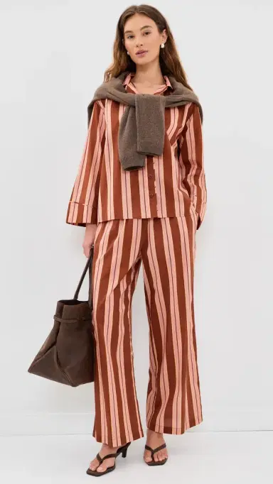 The Great. The Smocked Sleep Pants Ganache Stripe | Thumbnail 5 The Great. The Smocked Sleep Pants Ganache Stripe | Thumbnail 5