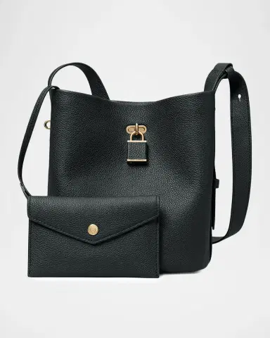 Tory Burch Lock Medium Slim Pebble Leather Bucket Bag | Thumbnail 5 Tory Burch Lock Medium Slim Pebble Leather Bucket Bag | Thumbnail 5
