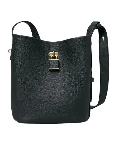 Tory Burch Lock Medium Slim Pebble Leather Bucket Bag | Thumbnail 1 Tory Burch Lock Medium Slim Pebble Leather Bucket Bag | Thumbnail 1