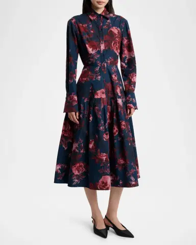 Erdem Floral Cotton Midi Shirtdress | Thumbnail 4 Erdem Floral Cotton Midi Shirtdress | Thumbnail 4